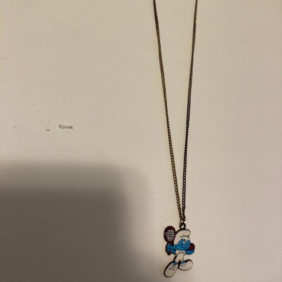 VTG Smurfs tennis player chain necklace - Picture 2 of 8